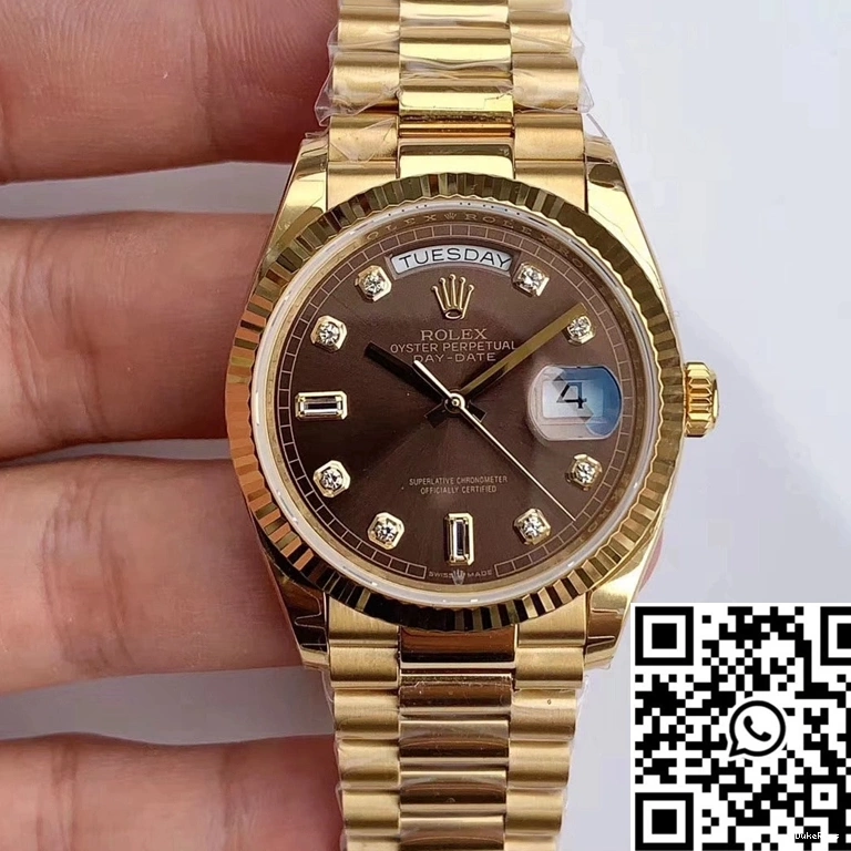 M128238-0022 Gold Yellow EW Gray Rolex Dial Factory Day-Date 0415